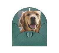 WLKSNBVD Biglietto di auguri con buste, simpatico Golden Retriever che pensa a te, biglietti vuoti per compleanno, baby shower, congratulazioni, matrimoni, ringraziamenti, tutte le occasioni