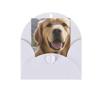WLKSNBVD Biglietto di auguri con buste, simpatico Golden Retriever che pensa a te, biglietti vuoti per compleanno, baby shower, congratulazioni, matrimoni, ringraziamenti, tutte le occasioni