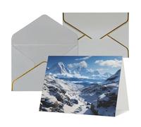 WLKSNBVD Biglietto di auguri con buste Spettacolare montagne innevate Thinking of You, biglietti vuoti per compleanno, baby shower, congratulazioni, matrimoni, ringraziamenti, tutte le occasioni