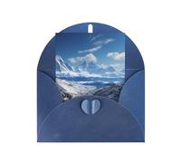 WLKSNBVD Biglietto di auguri con buste Spettacolare montagne innevate Thinking of You, biglietti vuoti per compleanno, baby shower, congratulazioni, matrimoni, ringraziamenti, tutte le occasioni