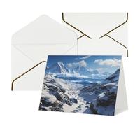 WLKSNBVD Biglietto di auguri con buste Spettacolare montagne innevate Thinking of You, biglietti vuoti per compleanno, baby shower, congratulazioni, matrimoni, ringraziamenti, tutte le occasioni