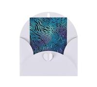 WLKSNBVD Biglietto di auguri con buste, stampa zebrata blu, biglietto di ringraziamento per il pensiero di te, 10 x 15 cm, biglietti vuoti per compleanno, baby shower, congratulazioni, matrimoni