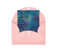 WLKSNBVD Biglietto di auguri con buste, stampa zebrata blu, biglietto di ringraziamento per il pensiero di te, 10 x 15 cm, biglietti vuoti per compleanno, baby shower, congratulazioni, matrimoni