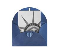 WLKSNBVD Biglietto di auguri con buste, Statua della Libertà, per pensare a te, 10 x 15 cm, biglietti vuoti per compleanno, baby shower, congratulazioni, matrimoni, ringraziamenti, tutte le occasioni