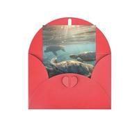 WLKSNBVD Biglietto di auguri con buste, tartaruga marina soleggiata che ti pensa a te, biglietti vuoti per compleanno, baby shower, congratulazioni, matrimoni, ringraziamenti, tutte le occasioni