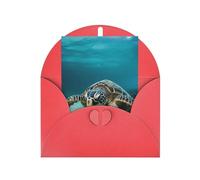 WLKSNBVD Biglietto di auguri con buste, tartaruga marina subacquea che ti pensa a te, biglietti vuoti per compleanno, baby shower, congratulazioni, matrimoni, ringraziamenti, tutte le occasioni