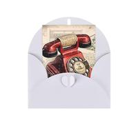 WLKSNBVD Biglietto di auguri con buste, timbro, telefono, per pensare a te, 10 x 15 cm, biglietti vuoti per compleanno, baby shower, congratulazioni, matrimoni, ringraziamenti, tutte le occasioni