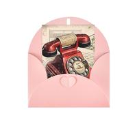 WLKSNBVD Biglietto di auguri con buste, timbro, telefono, per pensare a te, 10 x 15 cm, biglietti vuoti per compleanno, baby shower, congratulazioni, matrimoni, ringraziamenti, tutte le occasioni
