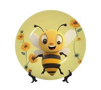 WLKSNBVD Piatto decorativo in porcellana Bone China da 17,8 cm, piatti piani in ceramica con espositore, ornamenti in ceramica per casa, ufficio, decorazione da parete, piatti da collezione