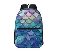 WLKSNBVD Un bellissimo coniglio bianco Zaino da viaggio per gli uomini e le donne 17 pollici Zaino del computer portatile impermeabile lavoro Back Pack, Scaglie Sirena Ninfea, taglia unica