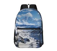 WLKSNBVD Un bellissimo coniglio bianco Zaino da viaggio per gli uomini e le donne 17 pollici Zaino del computer portatile impermeabile lavoro Back Pack, Spettacolari montagne innevate, taglia unica