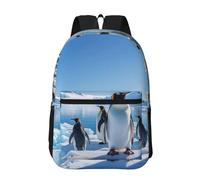 WLKSNBVD Zaino da viaggio con cervo mimetico per uomini e donne 17 pollici zaino per laptop impermeabile zaino da lavoro, Pinguino Antartide Ice, taglia unica