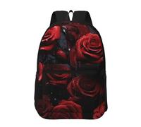 WLKSNBVD Zaino da viaggio con fiori arancioni per uomini e donne 17 pollici zaino per laptop impermeabile zaino da lavoro, Foto Rosa Rossa, taglia unica