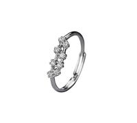 WLLDDDIU Anelli Aperti in Argento Sterling 925 con Segno Zodiacale per Donna, 12 Costellazioni, Anello Regolabile, Oroscopo, Zirconi Cubici, Fede Nuziale, Gioielli, Regali per Lei, Argento Cancro