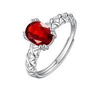 WLLDDDIU Anelli con Pietra Portafortuna in Argento Sterling 925, Taglio Ovale, Solitario con Pietra Preziosa Naturale, Anelli di Promessa per Donna, Fascia infinita intrecciata, Fede Nuziale per Ann
