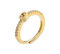 WLLDDDIU Anelli da Donna in Argento Sterling 925 con 12 Segni Zodiacali, Aperti, Regolabili, con Zirconi Cubici, Sottili, Impilabili, con Costellazioni, Astrologia, Gioielli, Regali di Compleanno, O