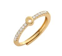 WLLDDDIU Anelli da Donna in Argento Sterling 925 con iniziale, Regolabili, Aperti, con Zirconi Cubici, Impilabili, con Alfabeto, Cerchietto, Fedina Nuziale, Gioielli, Regali, Oro, Lettera D