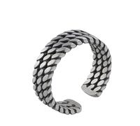 WLLDDDIU Anelli D'Argento,Anelli Aperti in Argento Sterling 925 per Donna, Regolabili, Vintage, con Tre Strati di Torsione, per Unisex, per Feste, Club, Y2K, Rock, Punk, Hip Hop