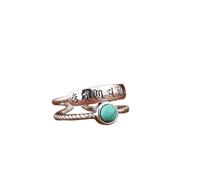 WLLDDDIU Anelli D'Argento,Anelli Aperti Regolabili da Donna in Argento Sterling 925, Stile Retrò, intrecciati e Anticati, con intarsi in Turchese Finto, con Mantra A Sei Parole, per dita, Gioielli