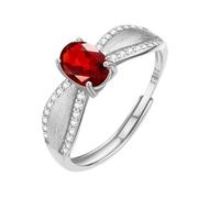 WLLDDDIU Anelli di Fidanzamento in Argento Sterling 925, Anello con Pietra Preziosa Naturale Solitaria Taglio Ovale per Donna, Fede Nuziale Vintage Spazzolata, Fascia Regolabile eternity Cz infinity