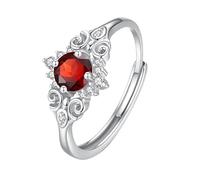 WLLDDDIU Anelli in Argento Sterling 925, Taglio Brillante Rotondo, Pietra Preziosa Naturale, Solitario, Anello di Fidanzamento per Donna, Vintage, Volute, Zirconi Cubici, diamante Simulato, Fede Nuz