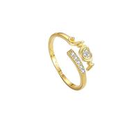 WLLDDDIU Anello A Cuore in Argento Sterling 925 da Donna, Regolabile, con Fascia Aperta e Zirconi Cubici, Un Regalo Premuroso per La Mamma dai Figli, Gioiello Ti Voglio Bene Mamma per Compleanno,