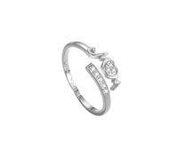 WLLDDDIU Anello A Cuore in Argento Sterling 925 da Donna, Regolabile, con Fascia Aperta e Zirconi Cubici, Un Regalo Premuroso per La Mamma dai Figli, Gioiello Ti Voglio Bene Mamma per Compleanno,