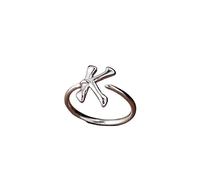 WLLDDDIU Anello da Donna in Argento Sterling 925 con iniziale Regolabile e Aperto, con Lettera Az, Impilabile, Delicato, con 26 Anelli Dell'eternità, Gioielli, Regali per Mamma, Moglie, Fidanzata,