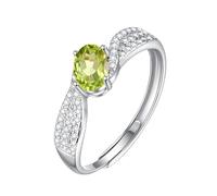 WLLDDDIU Anello da Promessa con Solitario in Pietra Preziosa Naturale Taglio Ovale per Donna, Anelli in Argento con Pietra Portafortuna, Fascia infinita intrecciata Fatta A Mano, Fede Nuziale per An