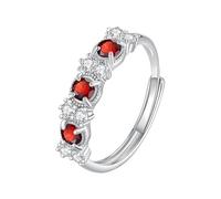 WLLDDDIU Anello Dell'eternità in Argento con Pietra Preziosa Naturale Taglio Brillante Rotondo per Donna, Anello con Pietra Portafortuna, Zirconia Cubica, diamante Simulato, Banda Regolabile per A