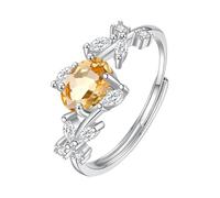 WLLDDDIU Anello di Fidanzamento con Pietra Preziosa Naturale Taglio Ovale per Donna, Anello in Argento con Pietra Portafortuna, Anello Regolabile con diamante Simulato per Anniversario, Fede Nuziale