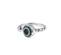 WLLDDDIU Anello in Argento 925 da Donna,Anelli Aperti Regolabili da Donna in Argento Sterling 925, Alla Moda, Vintage, con Zirconi Cubici Verdi intarsiati, per Compleanno, Cena, Festa, Matrimonio, d