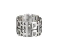 WLLDDDIU Anello in Argento 925 da Donna,Anelli Aperti Regolabili in Argento Sterling 925 da Donna, Stile etnico Vintage, Fascia con Doppia Felicità, Gioielli per L'eternità, Promessa, Matrimonio,