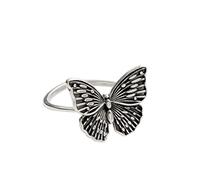 WLLDDDIU Anello In Argento 925 Da Donna,S925 Anello A Farfalla In Argento Sterling Anelli Regolabili Retro Anello Aperto Argento Anello Per Il Pollice Anello Eternità Fascino Di Nozze Gioielli