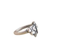 WLLDDDIU Anello in Argento Sterling 925,Anelli da Nocca in Argento Sterling 925 per Donna, Retrò, con Farfalla Anticata, Regolabile, con Cerchio Aperto Fatto A Mano, Design per Vacanze estive, Ocea