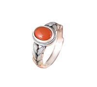 WLLDDDIU Anello in Argento Sterling 925,Anello Aperto in Argento Sterling 925 con Agata Sovrapposta per Donna, Ovale, Solitario con Pietra Preziosa Naturale, Regolabile, A Forma di Spiga di Grano, c