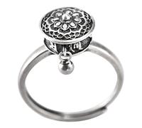 WLLDDDIU Anello Regolabile,Anelli in Argento Sterling 925 con Mantra A Sei Caratteri Anelli Regolabili retrò Anelli di Promessa Regolabili Tibetani Regali per Uomini Anelli per Donna Eternità