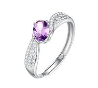 WLLDDDIU Anello Solitario con Pietra Preziosa Naturale Taglio Ovale per Donna, Anelli in Argento con Pietra Portafortuna, Fascia infinita intrecciata Fatta A Mano, Fede Nuziale per Anniversario con