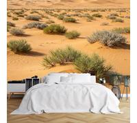 WLLDDDIU Carta da Parati Paesaggistica Desert Bush, Carta da Parati Panoramica personalizzata Autoadesiva 3D Murales Adesivi Impermeabile Dune di Sabbia Dorate Rivestimento in Vinile per Soggiorno C