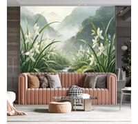 WLLDDDIU Casty Valley Murales Floreali, Pannelli Colorati Panoramici Autoadesivi 3D Vinili Impermeabile Rimovibile Arredamento da Parete Oriental Zen Zen per Camera da Letto Sala da Tè, Salottino 1