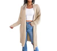 WLLDDDIU Donna Maglia Grossa, Lunga Cardigan Aperta Davanti Oversize A Maniche Lunghe, Coatigan, Morbida, Confortevole, Rilassata, Maglione A Maglia, Giacca Casual per Autunno, Primavera, indossazio