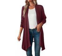 WLLDDDIU Giacca A Strati da Strati da Capo da Donna Leggera Cardigan Lungo A Maniche Aperte A Maniche Lunghe A Maniche Lunghe A Maglia Morbida per Strati per Primavera, Estate Autunno in Ufficio Ind