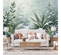 WLLDDDIU Murale Botanico A Parete Felce Tropicale Nevosa, Murale Panoramico 3D Adesivo Murale Autoadesivo Impermeabile Carta da Parati Impermeabile per Casa Colonica Soggiorno 121X91Cm (48X36inch)