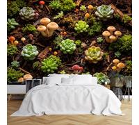 WLLDDDIU Murale da Parete Panoramico Autoadesivo 3D, Wallpaper Botanico Verde Foresta per Paesaggi Decorazione in Vinile Impermeabile Rimovibile per Salotto, Soggiorno, Soggiorno e Nursery 365X254Cm