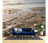 WLLDDDIU Murale Murale Seashell Beach Wall Wallpaper, Carta da Parati Panoramica Autoadesiva 3D Mural Peel And Stick Rimovibile e Impermeabile per Soggiorno, Camera da Letto Bagno Home Décor 343X25