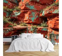 WLLDDDIU Murale Red Rock Canyon, Carta da Parati Panoramica personalizzata Autoadesiva 3D Murale Impermeabile Impermeabile per Paesaggio Naturale Delle Scogliere e Avvolgimenti per Camera da