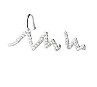 WLLDDDIU Orecchini a Bottone Donna,Orecchini a Bottone Cool Wave Fulmine Asimmetrico Clip per Osso Dell'Orecchio Orecchini Ipoallergenici Eleganti Donne Regalo di Natale per Donne Ragazze Coppie