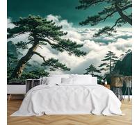 WLLDDDIU Pino di Montagna Sea Of Clouds Murale Murale Autoadesivo Autoadesivo Parati Cinese per Paesaggi Decorazione Naturale Rimovibile e Impermeabile per Camera da Letto e Soggiorno 121X91Cm (48X3