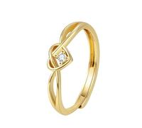 WLLDDDIU Regalo Premuroso per La Mamma, Anello A Nodo A Cuore in Argento Sterling 925 per Donna con Zirconi Cubici, Anello A Spirale per Pollice, Gioielli per Compleanno, Anniversario, Ringraziament
