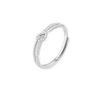 WLLDDDIU Regalo Premuroso per La Mamma, Anello A Nodo in Argento Sterling 925 Regolabile con Zirconi Cubici, elegante Fede Nuziale per Compleanno, Anniversario O Giorno Del Ringraziamento.